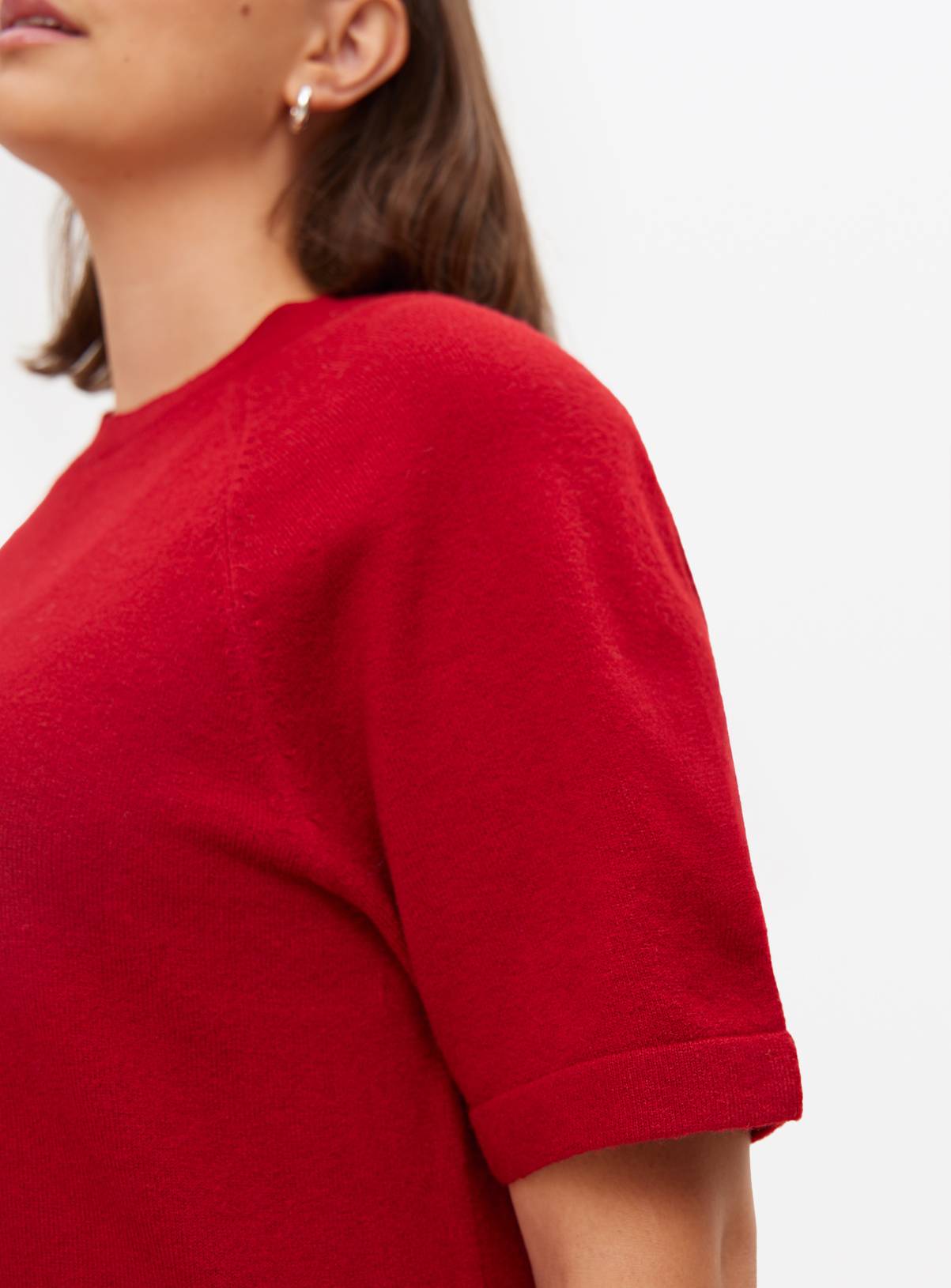 Red Relaxed Soft Knit T-Shirt 20 - Image 3